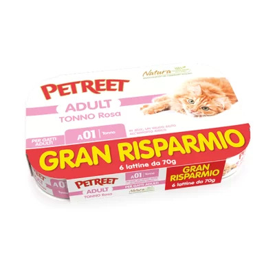 Petreet Gatto Adult Tonno Rosa 6x70 g – Multipack