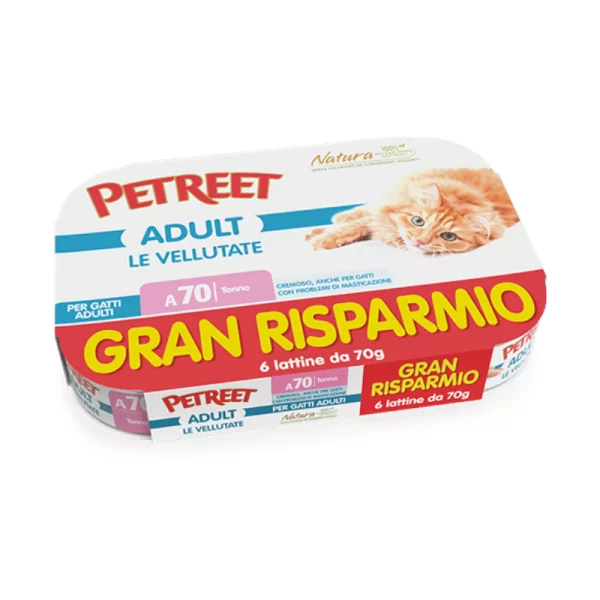 Petreet Gatto Adult Vellutate con Tonno 6x70 g – Multipack
