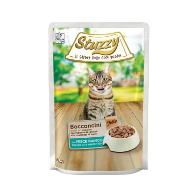 Stuzzy Gatto Adult Bocconcini in Gelatina con Pesce Bianco 85 g