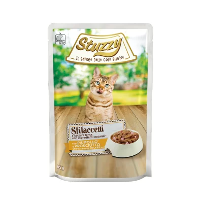 Stuzzy Gatto Adult Sfilaccetti con Pollo e Prosciutto 85 g