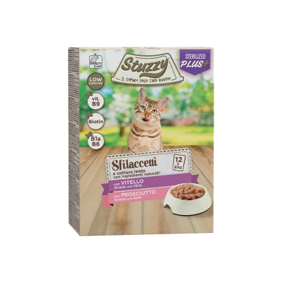 Stuzzy Gatto Adult Sterilized Sfilaccetti Vitello + Prosciutto 12x85 g - Multipack