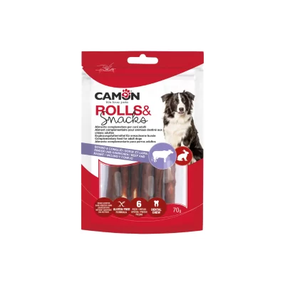 Camon Snack Cane Rolls di Pelle Bovina e Coniglio 12 Cm 70 g