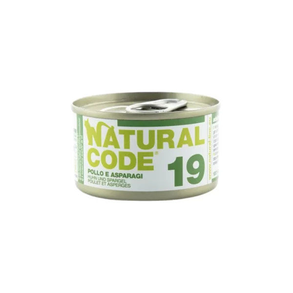 Natural Code Gatto 19 Pollo Asparagi e Riso 85 g