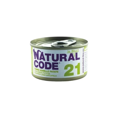 Natural Code Gatto 21 Tonno Agnello e Patate in Jelly 85 g