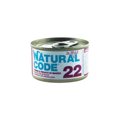 Natural Code Gatto 22 Tonno Fegato e Manzo in Jelly 85 g