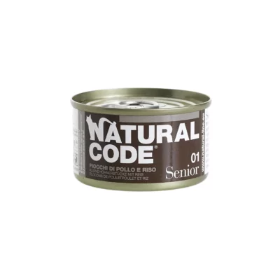 Natural Code Gatto Senior 01 Fiocchi di Pollo 85 g