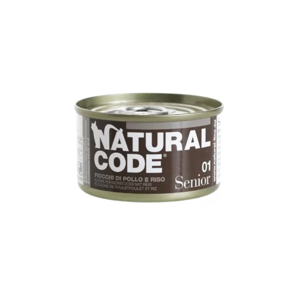 Natural Code Gatto Senior 01 Fiocchi di Pollo 85 g
